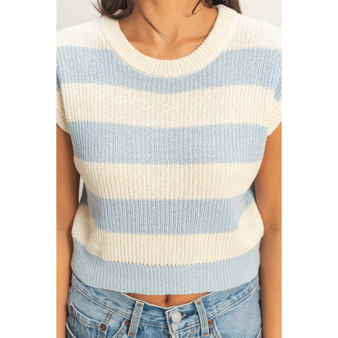 Striped Ribbed Knit Top