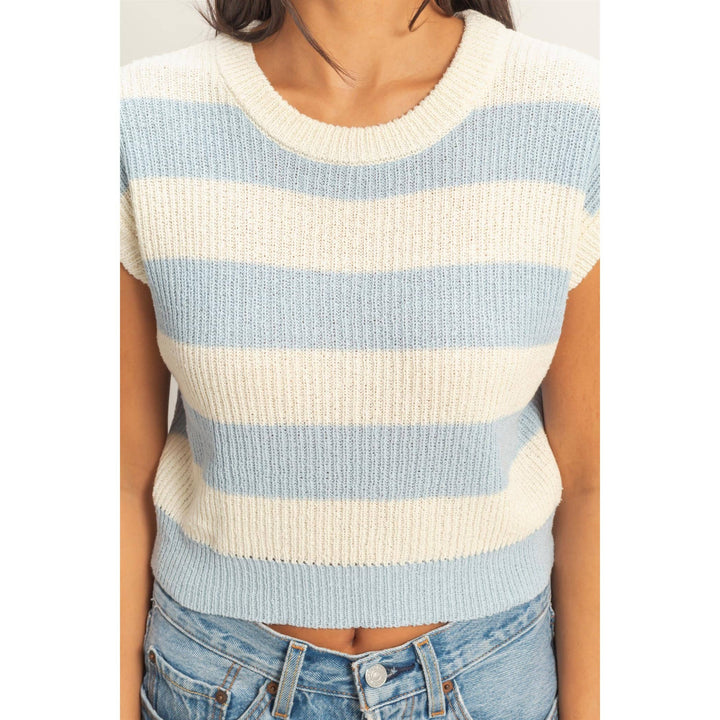 Striped Ribbed Knit Top