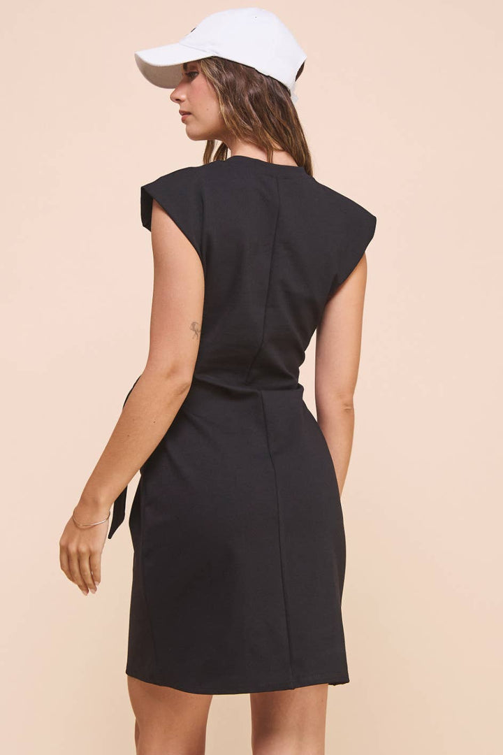 Women's Dresses - Wrap Front Mila Dress Black - - Cultured Cloths Apparel