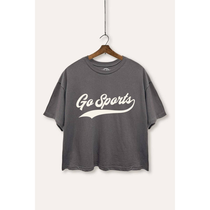 Go Sports Varsity Typography Boxy Crop Top
