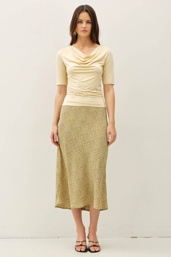 COWL NECK 3/4 SLEEVE TOP