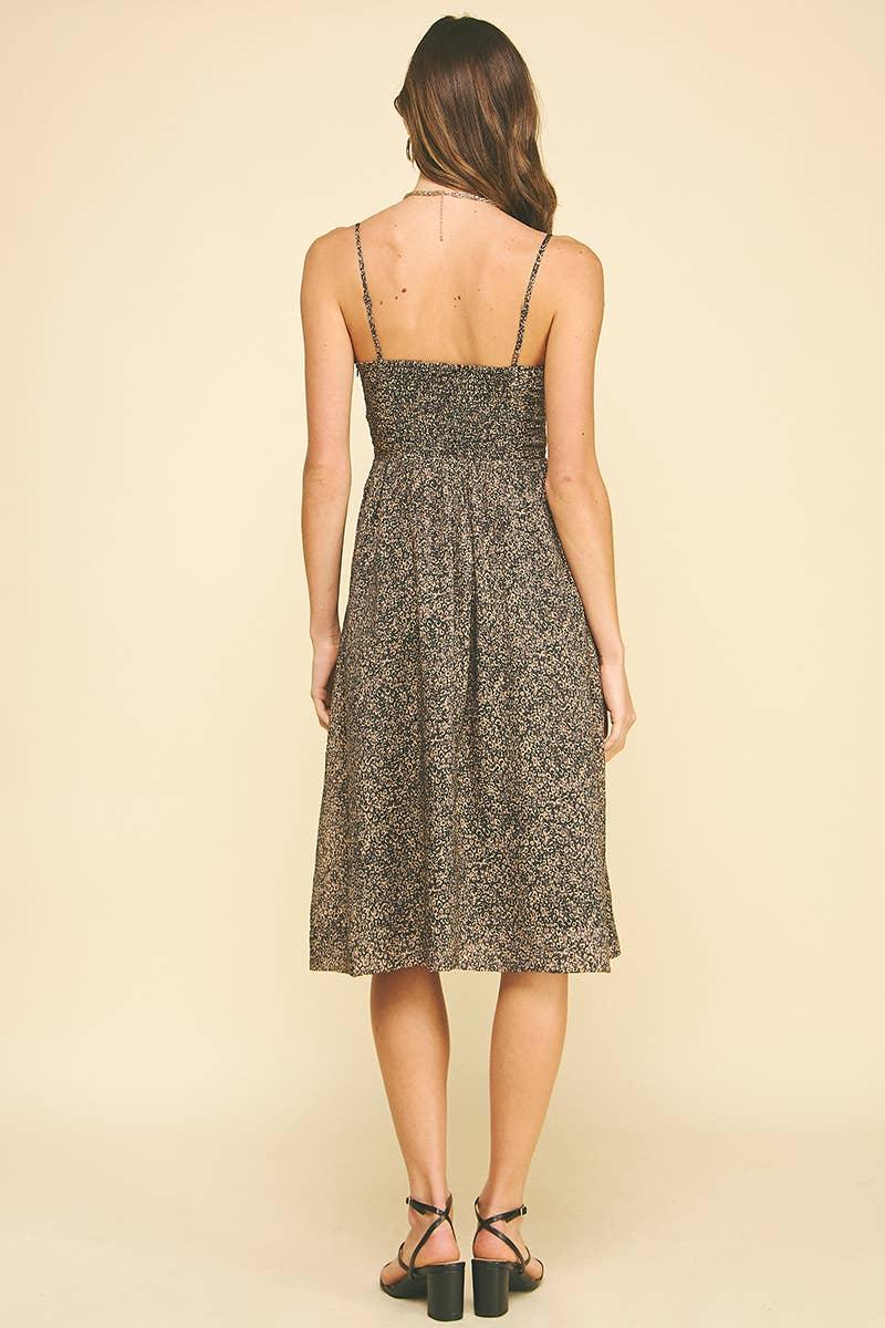 Women's Dresses - LEOPARD PRINT MIDI DRESS - - Cultured Cloths Apparel