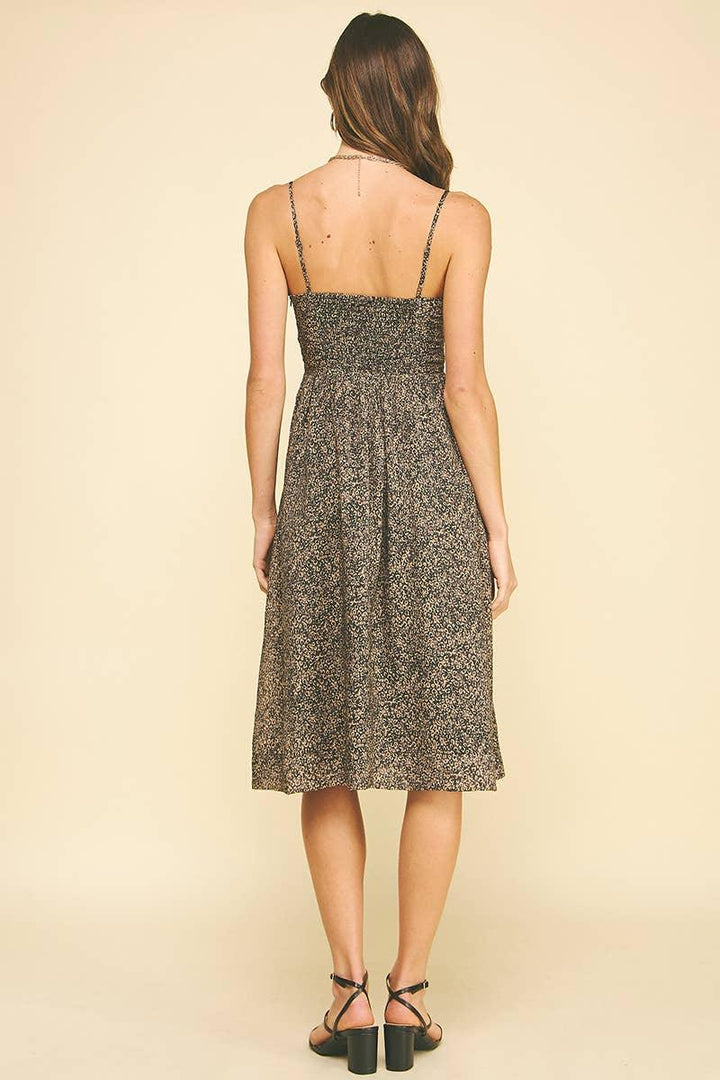 Women's Dresses - LEOPARD PRINT MIDI DRESS - - Cultured Cloths Apparel