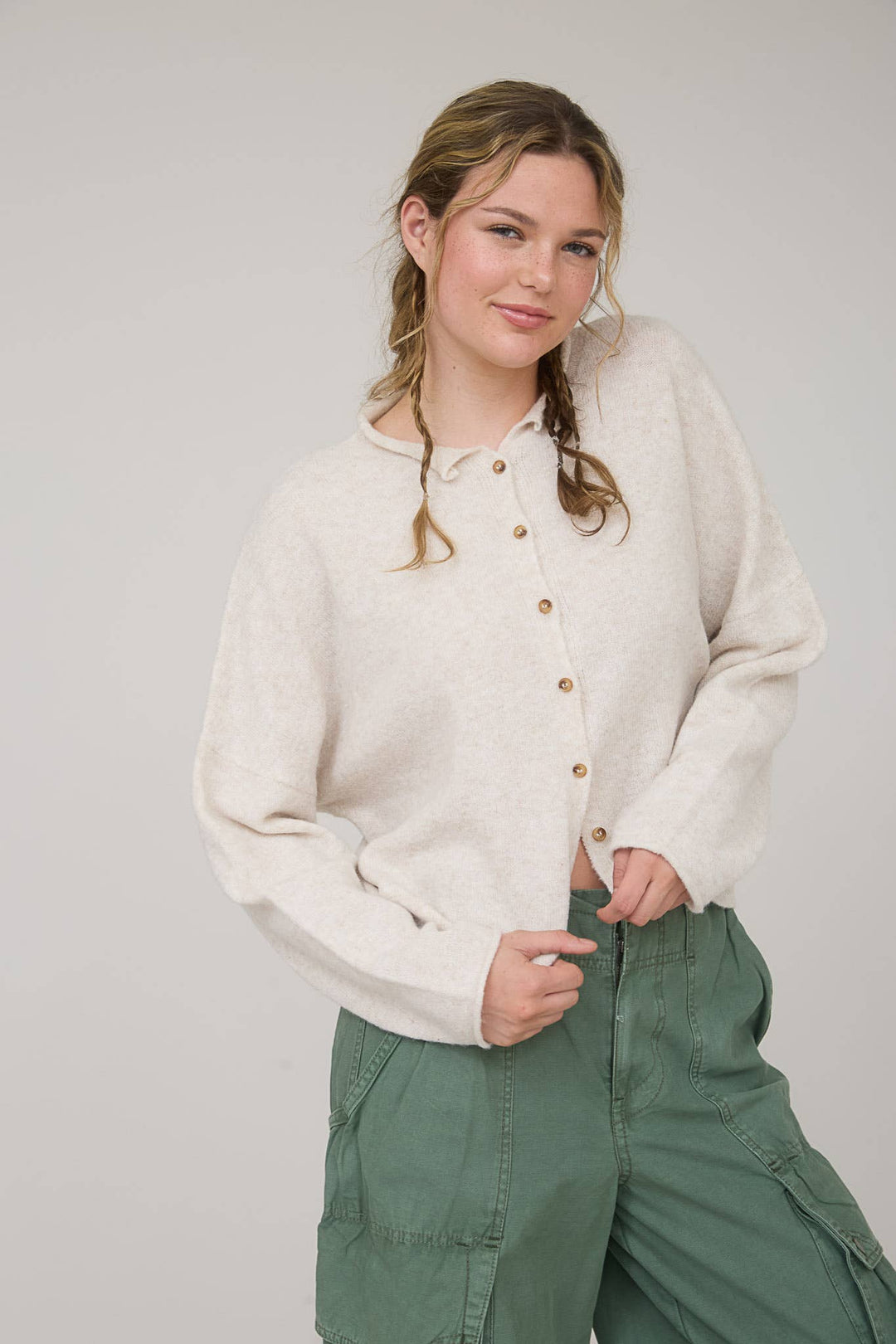 Women's Sweaters - LIGHTWEIGHT BUTTON DOWN KNIT CARDIGAN - - Cultured Cloths Apparel