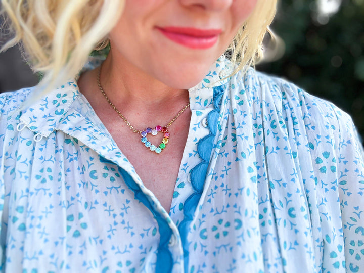 14K Gold-Plated Necklace - Gem Heart - Katie - Asst Styles