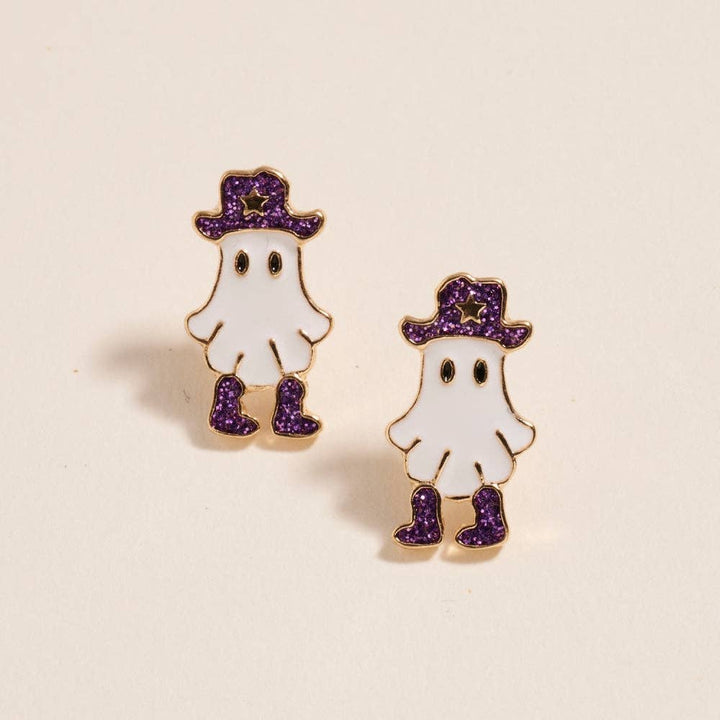 Accessories, Earrings - Cowboy Halloween Ghost Earrings with Hat and Boots - - Cultured Cloths Apparel