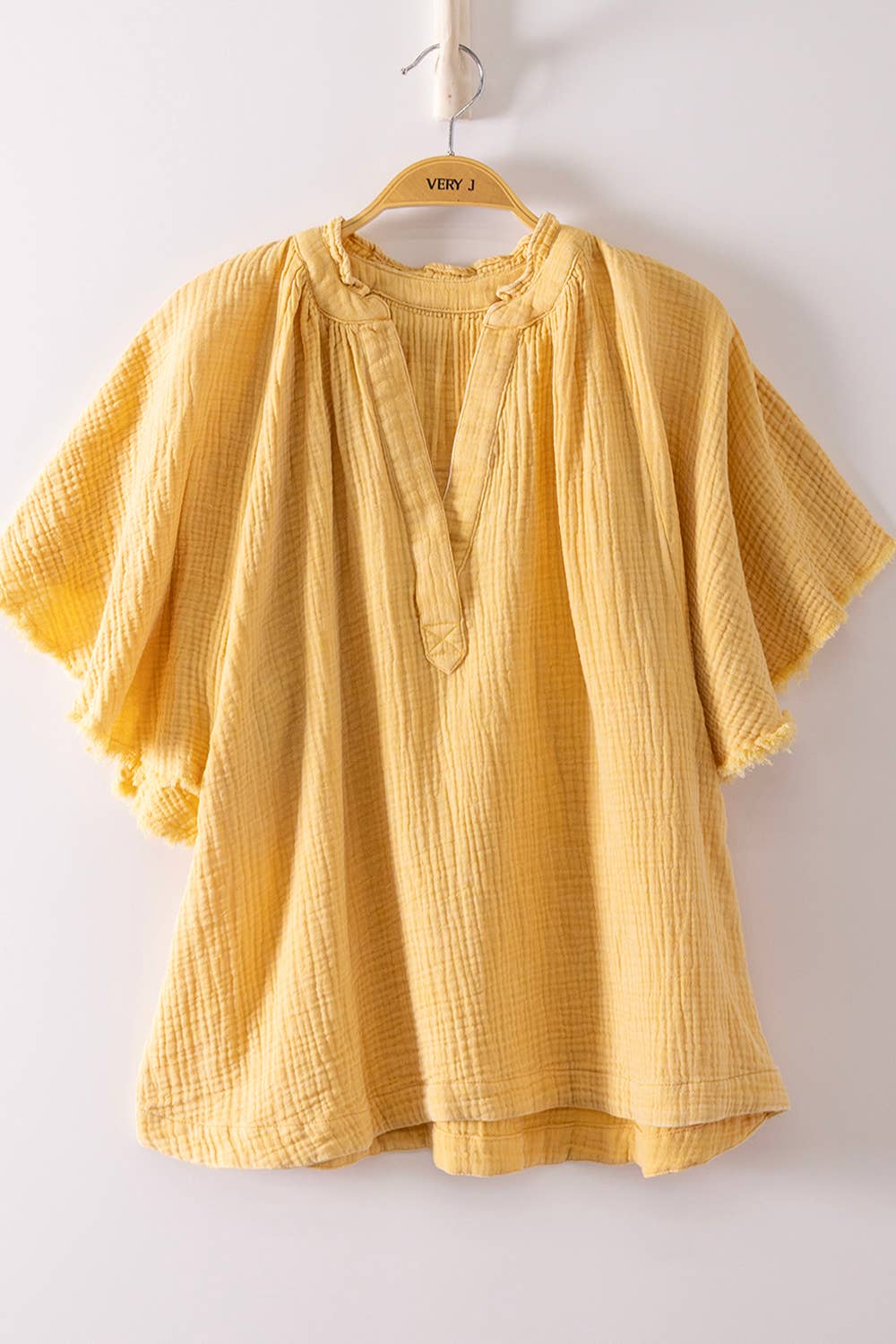 Mineral Washed Gauze Blouse Top