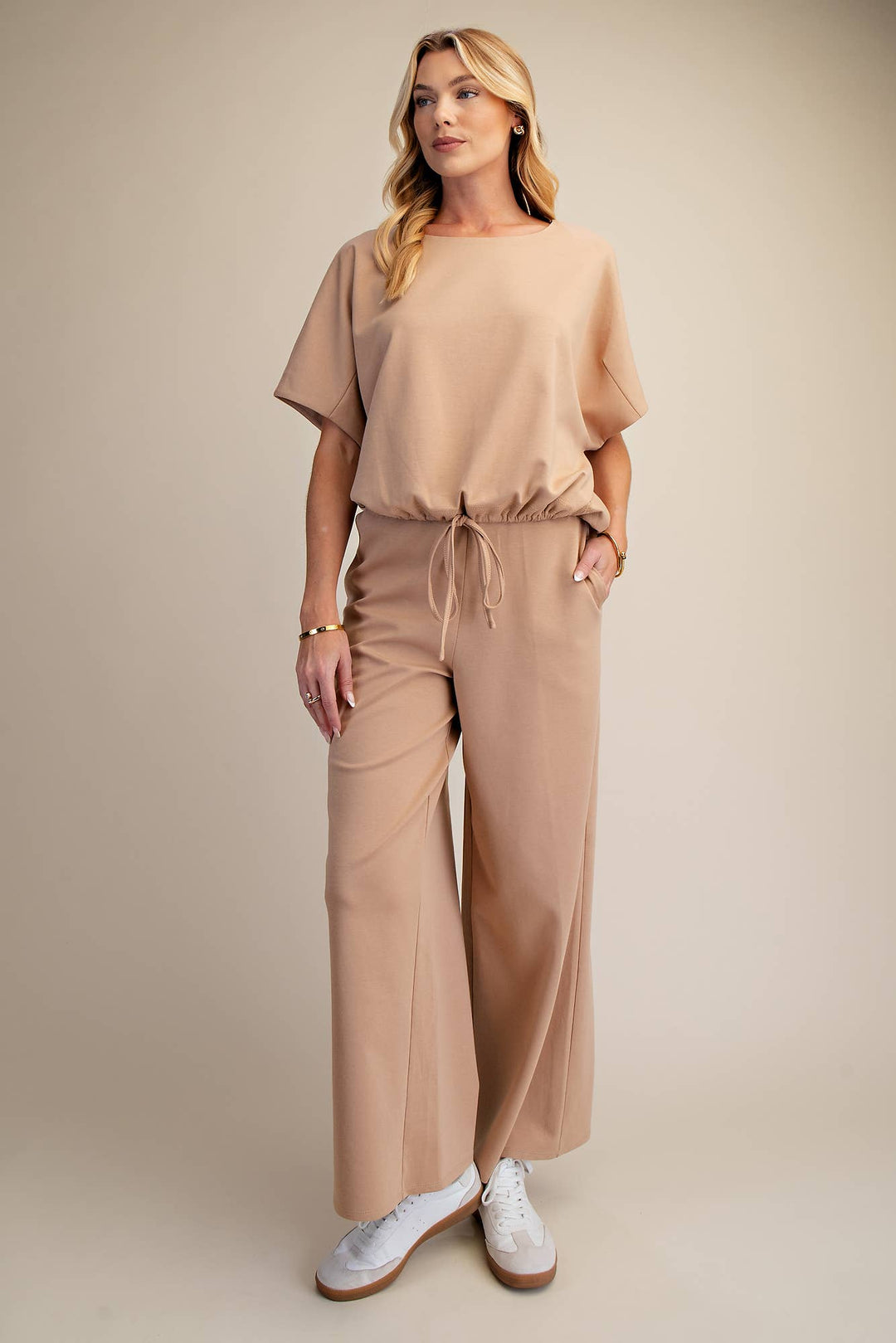 - Round Neck Asymmetrical Hem Adjustable With Ties Top - - Cultured Cloths Apparel