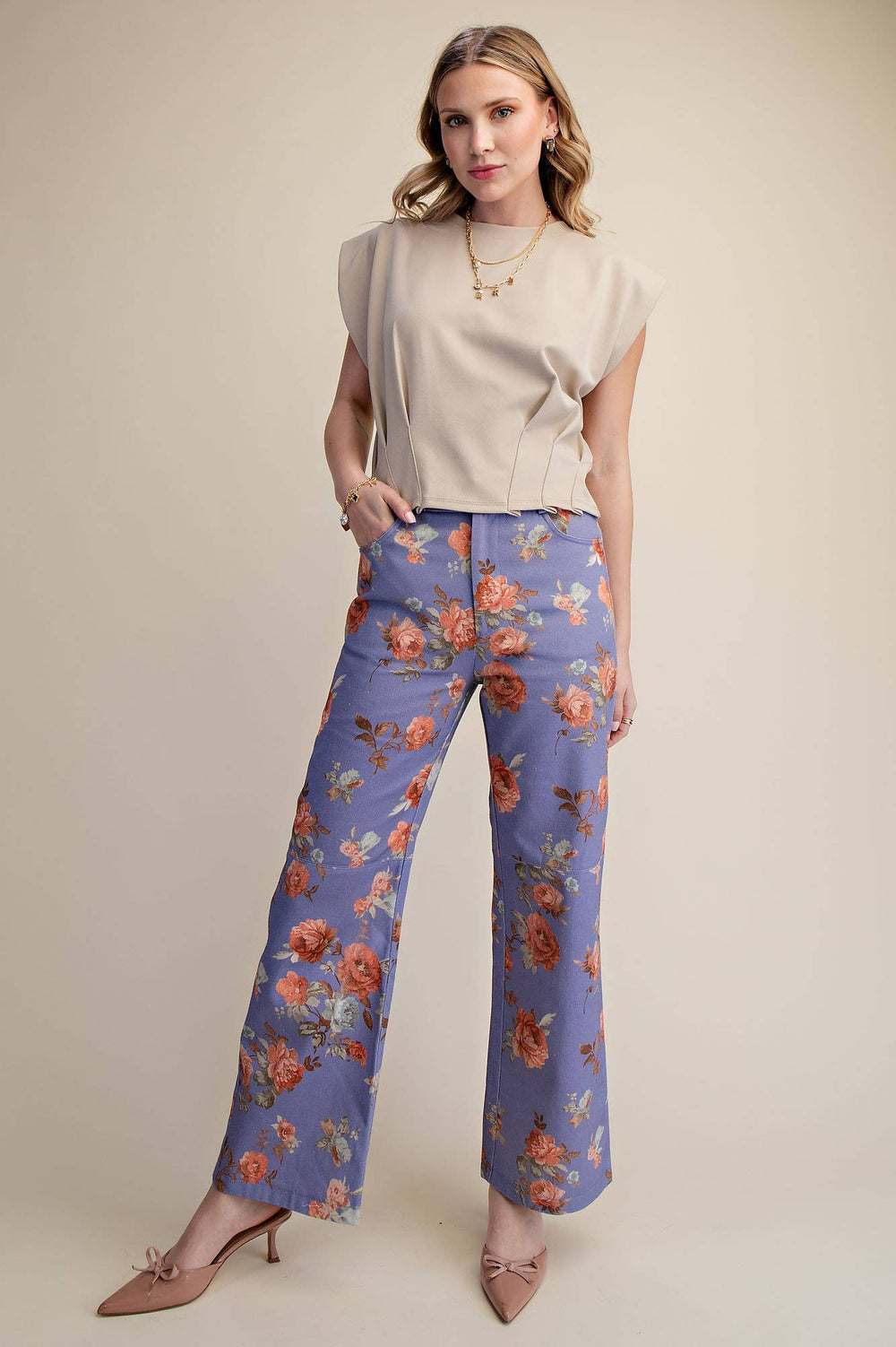 Pants - Straight Leg Floral Pants - - Cultured Cloths Apparel