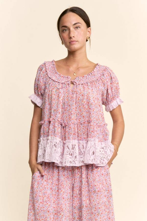 CHIFFON LACE PEASANT SET