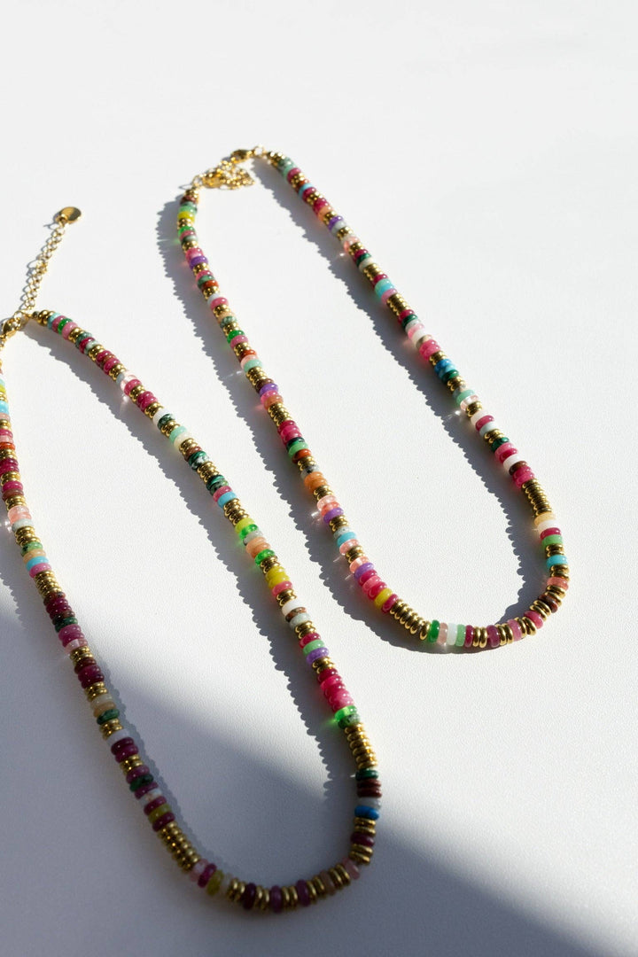Joan Multi Color Beaded Stone Necklace
