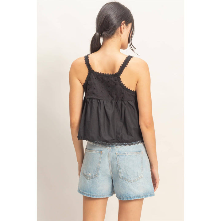 Scalloped Lace Trim Tank Top