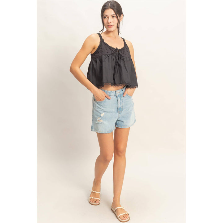 Scalloped Lace Trim Tank Top