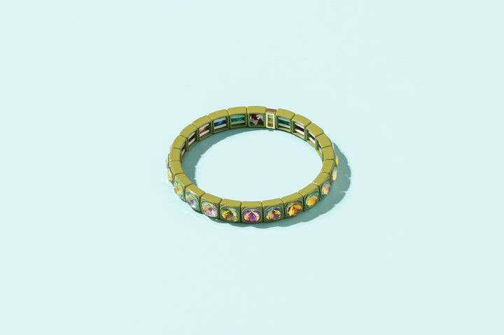 Accessories, Bracelets - Enamel Stretch Bracelet - Earth Tone Colors - - Cultured Cloths Apparel