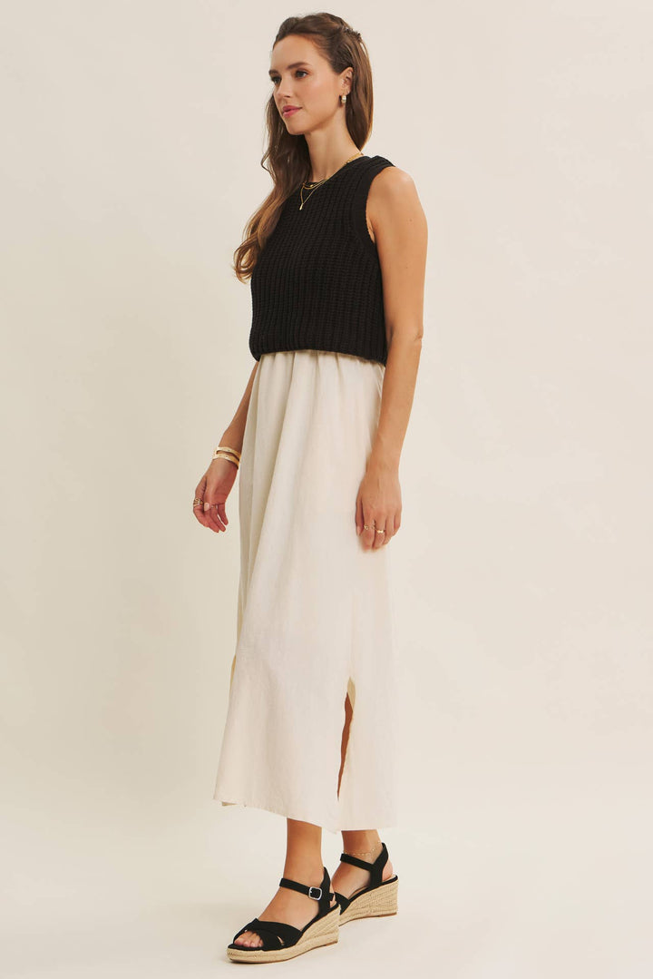 Women's Dresses - TRUE CUSTOMER FAVORITE CHUNKY SWEATER TWOFER MIDI DRESS - - Cultured Cloths Apparel
