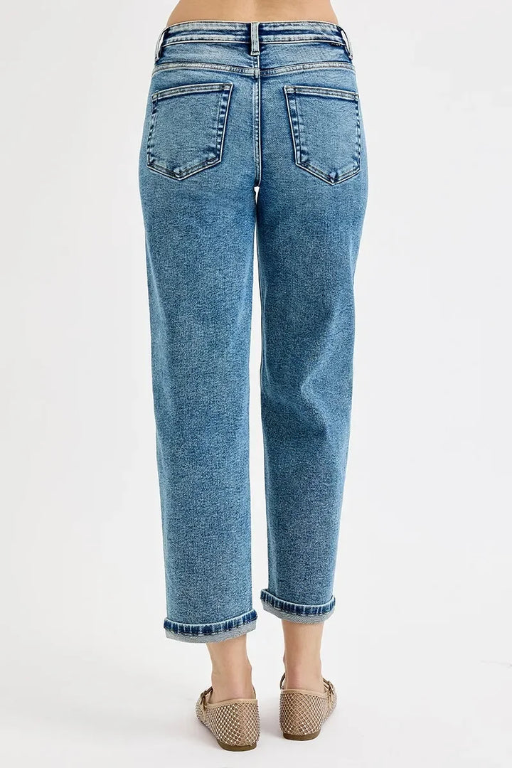 Denim - RISEN Full Size High Rise Crop Boyfriend Jeans - - Cultured Cloths Apparel