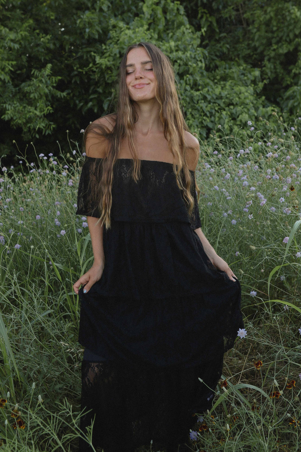 Women's Dresses - LACE Off the Shoulder Lace Dress Black - - Cultured Cloths Apparel