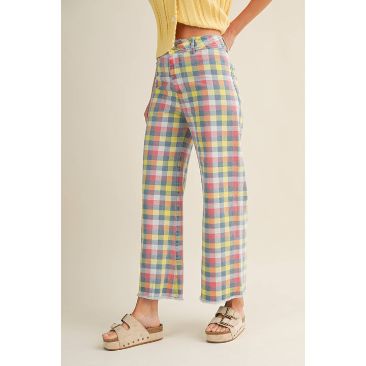 Pants - Daydream In The Meadow Wide Leg Checkered Trouser - - Cultured Cloths Apparel