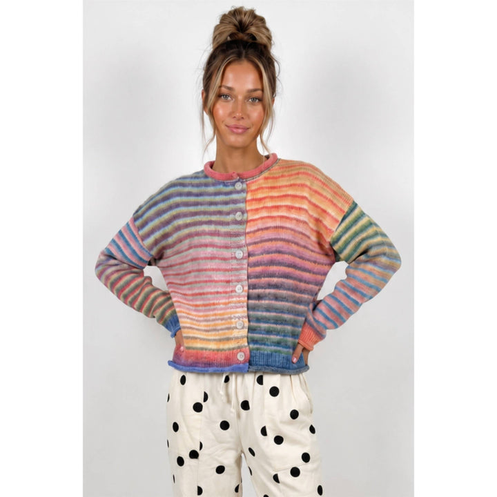 Multi color button up cardigan
