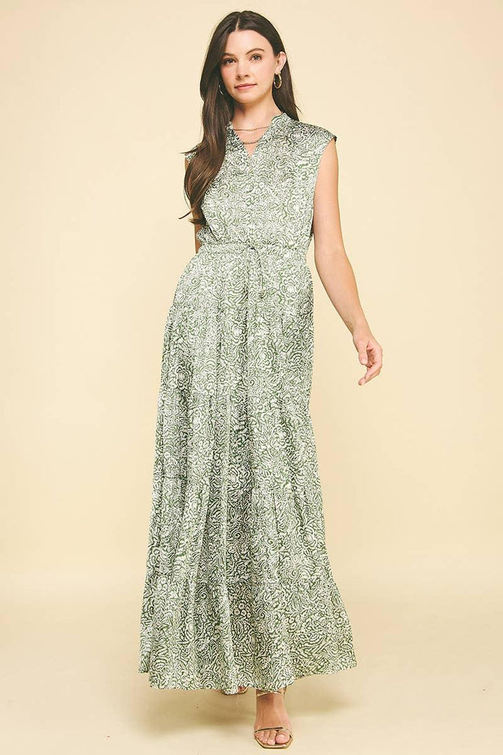 Women's Dresses - PRINT TIERED MAXI DRESS - - Cultured Cloths Apparel