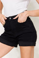 Women's Shorts - Judy Blue Full Size High Waist Tummy Control Cuffed Denim Shorts -  - Cultured Cloths Apparel