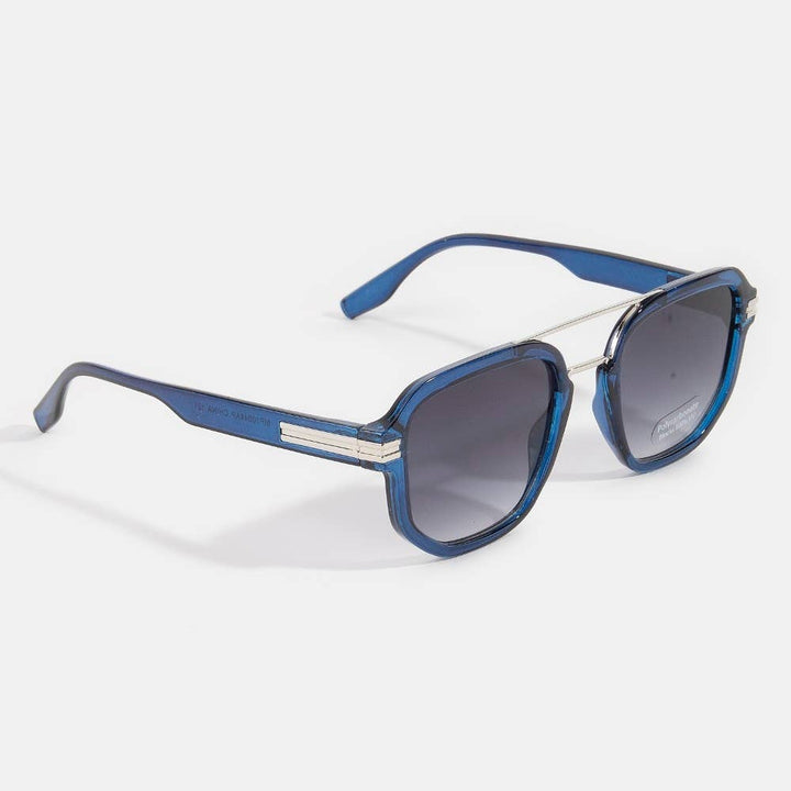 Sunglasses - Square Double Bridge Round Metal Accent Sunglasses - - Cultured Cloths Apparel