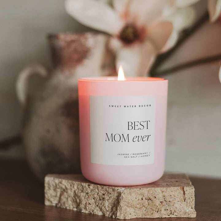 Candles - Best Mom Ever 15 oz Soy Candle, Matte Jar - Gifts - - Cultured Cloths Apparel