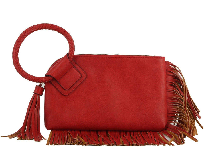 - Fringe Soft Vegan Leather Wristlet/Clutch - - Cultured Cloths Apparel