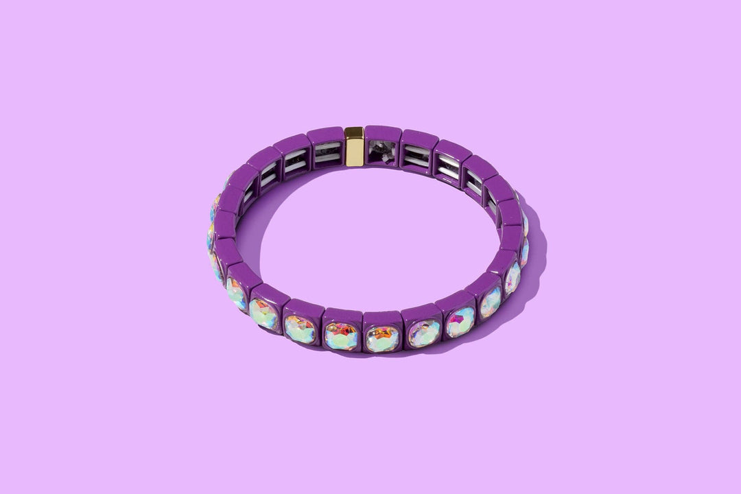 Accessories, Bracelets - Enamel Stretch Bracelet - Small Gems - Zoe - Assorted Colors - - Cultured Cloths Apparel