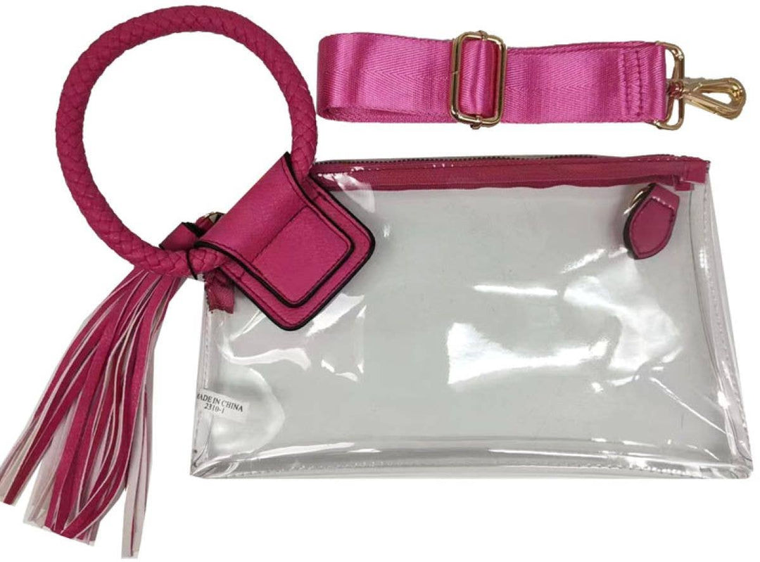 Accessories, Bags - Clear Cuff Handle Tassel Wrislet Clutch - - Cultured Cloths Apparel
