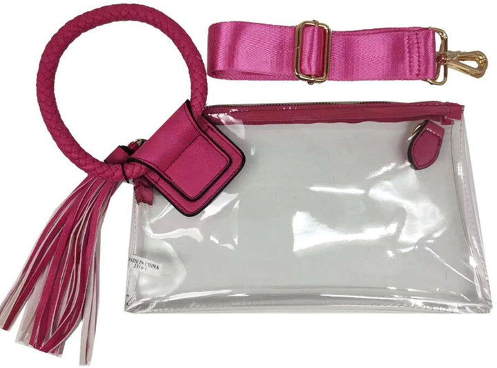 Accessories, Bags - Clear Cuff Handle Tassel Wrislet Clutch - - Cultured Cloths Apparel