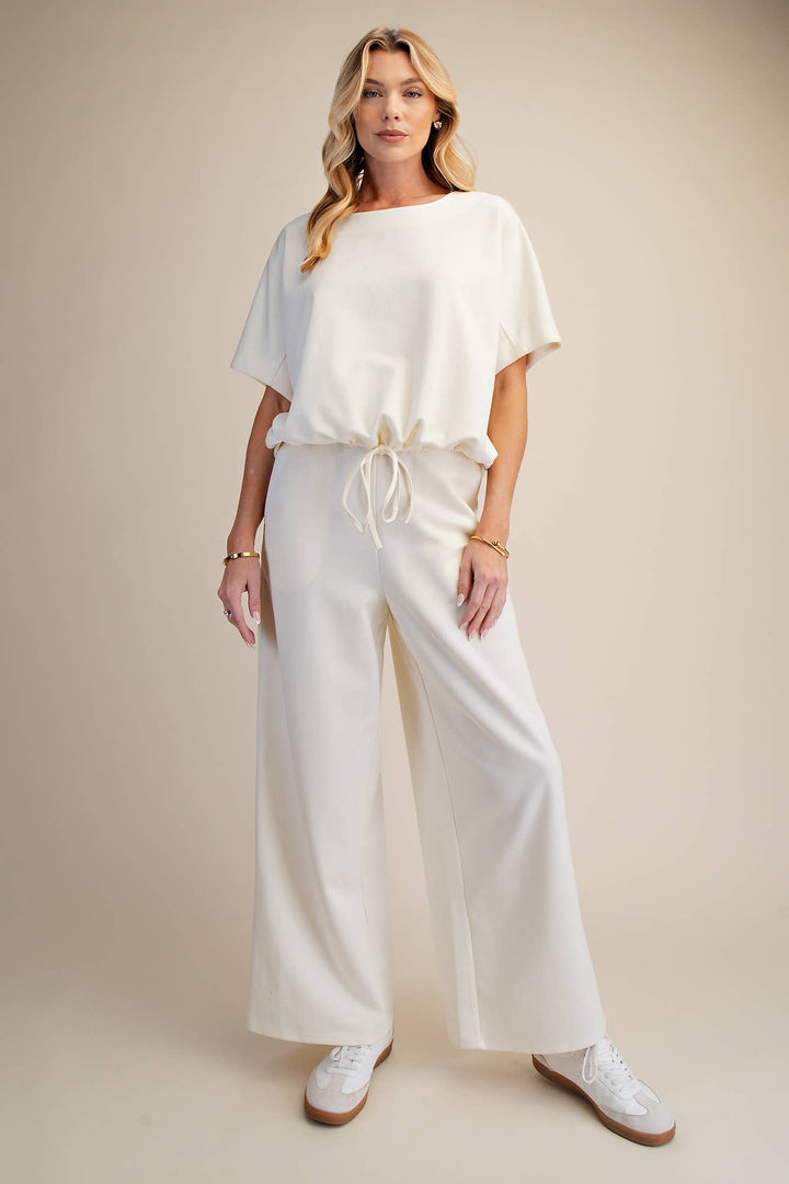 - Round Neck Asymmetrical Hem Adjustable With Ties Top - - Cultured Cloths Apparel