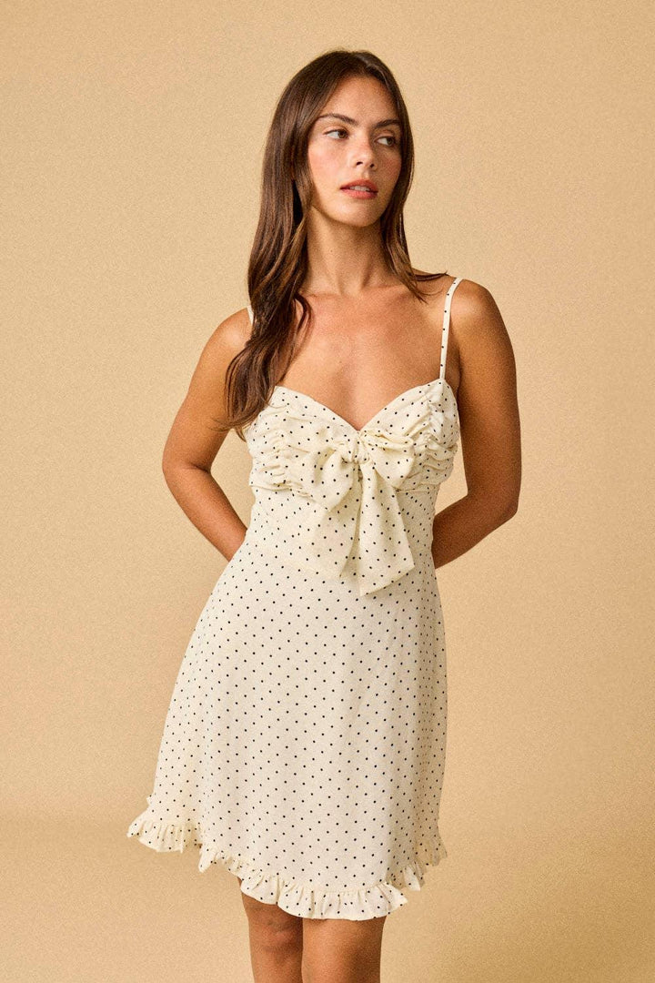 Women's Dresses - Caroline Polka Dot Dress - Cream/Black - Cultured Cloths Apparel