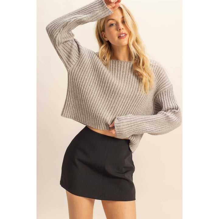 Textured Sweater With Relaxed Drop Sleeves