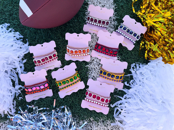 Accessories, Bracelets - Enamel Stretch Bracelets - Team Spirit -3 Pc Set-Asst Colors - - Cultured Cloths Apparel