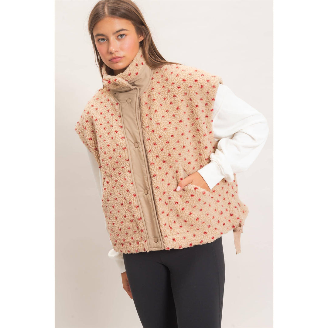 Polka Dot Sherpa Vest