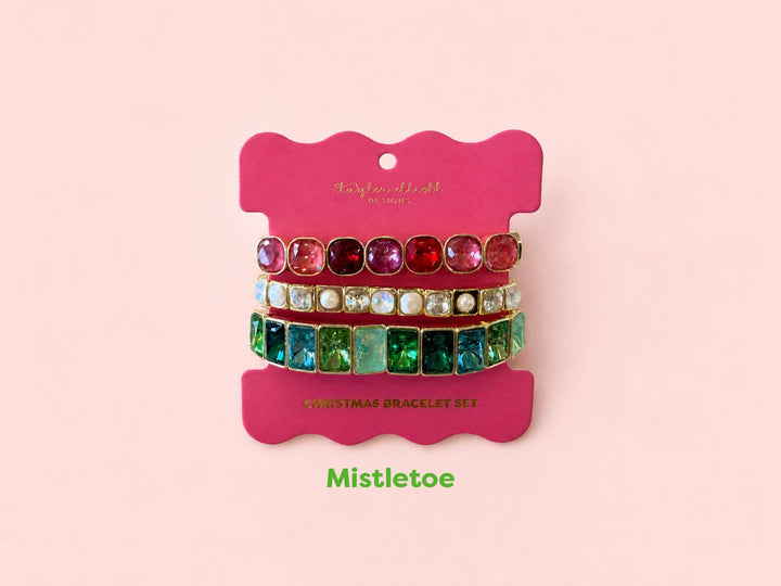 Enamel Stretch Bracelets - Holiday - 3 Pc Set