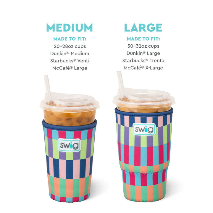 Drinkware - Brite Stripe Iced Cup Coolie (Large) - - Cultured Cloths Apparel
