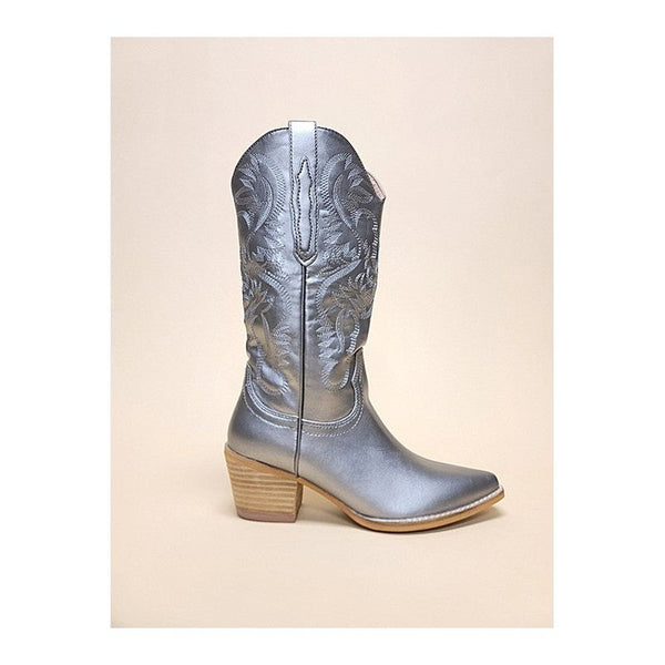 Shoes - HANAN-EMBROIDERY WESTERN BOOTS -  - Cultured Cloths Apparel