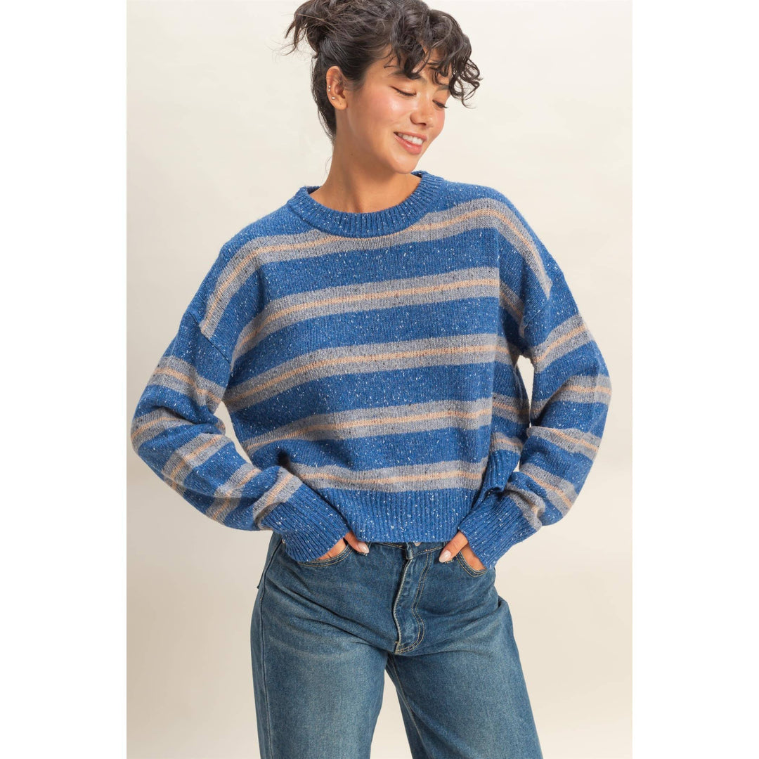 Striped Crew Neck Cozy Sweater