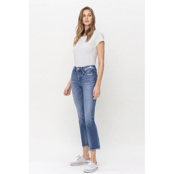Denim - Mid Rise Crop Slim Straight Jeans - CONGENIAL - Cultured Cloths Apparel