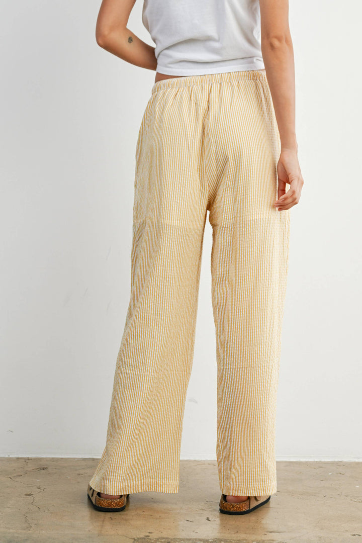 Pants - Drawstring Waist Striped Pants - - Cultured Cloths Apparel