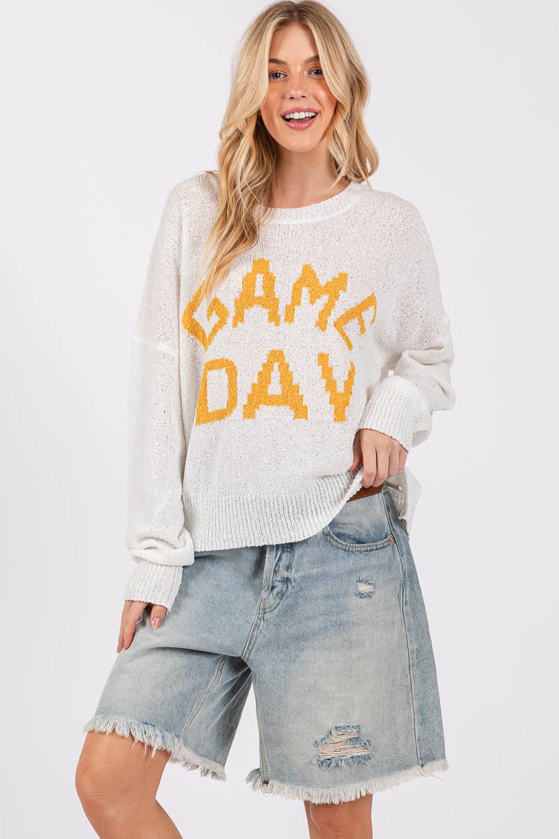 GAME DAY CREWNECK SWEATER TOP