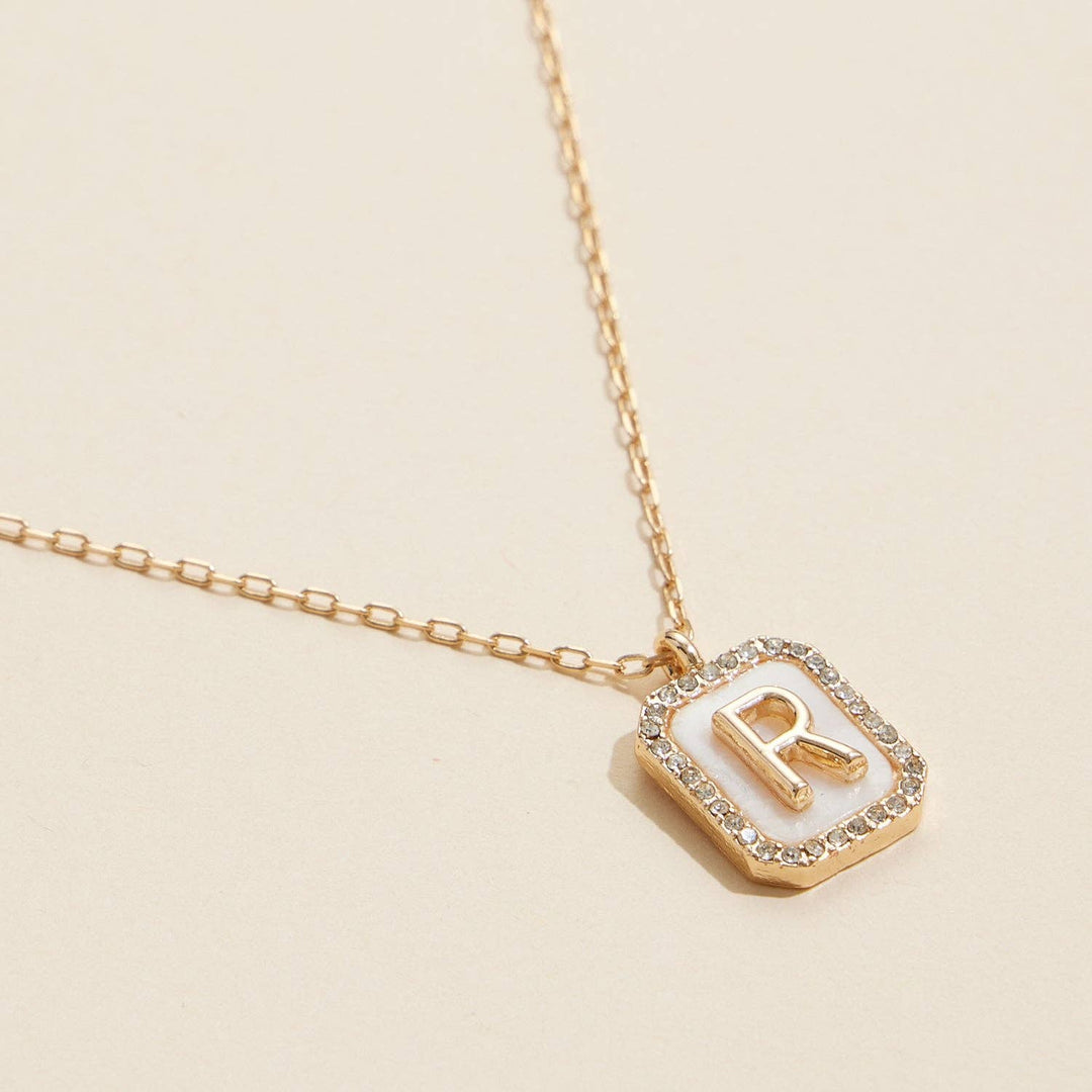 Accessories, Necklaces - Short Necklace | Initial Shell Charm - - Cultured Cloths Apparel