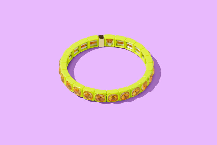 Accessories, Bracelets - Enamel Stretch Bracelet - Small Gems - Zoe - Assorted Colors - - Cultured Cloths Apparel