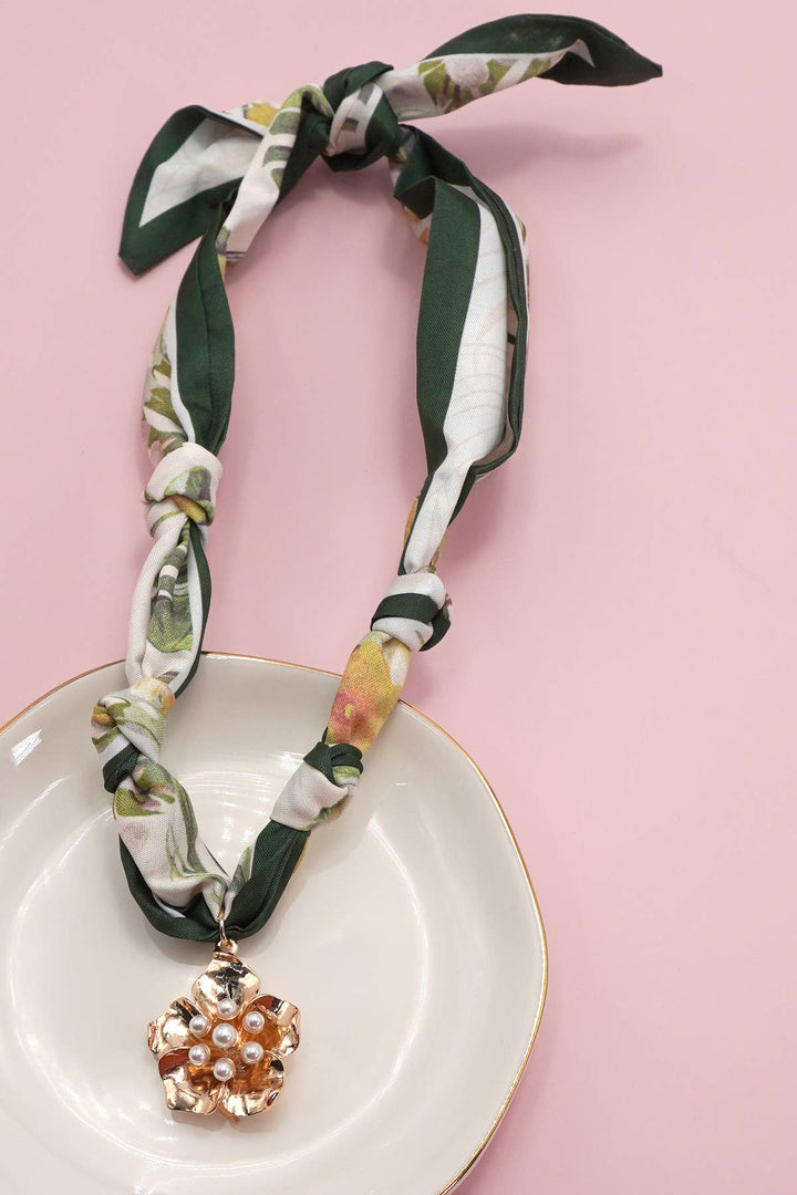 Accessories, Necklaces - HANDMADE SCARF CHARM NECKLACE | 80N91790 - - Cultured Cloths Apparel