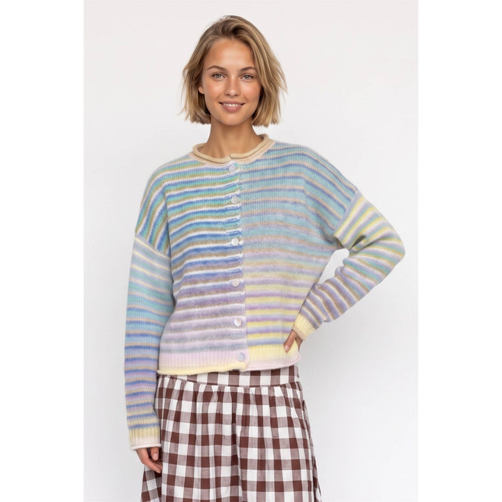 Multi color button up cardigan