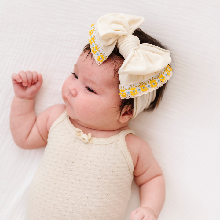 Accessories - NOVELTY FAB®: Ivory Yellow Floral - - Cultured Cloths Apparel