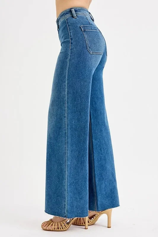 Denim - RISEN High-Waisted Wide Leg Jeans - - Cultured Cloths Apparel