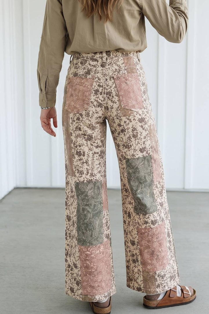 Western Floral Patchwork Straight Jeans (4-16)